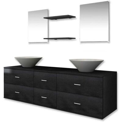 vidaXL Nova Badeværelsesmøbel-Set - Sort vidaXL Nova Badeværelsesmøbel-Set - Sort