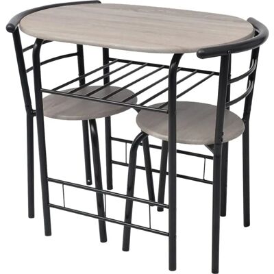 vidaXL Frühstück Bar Set 3 Stück MDF Schwarz - Möbelset vidaXL Frühstück Bar Set 3 Stück MDF Schwarz - Möbelset
