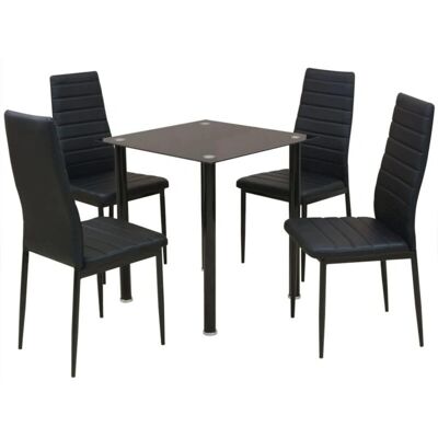 Maisonchic Moderner Glastisch-Set - 1 Tisch 4 Stühle - Esstisch Maisonchic Moderner Glastisch-Set - 1 Tisch 4 Stühle - Esstisch