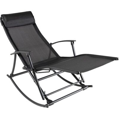 vidaXL Klappbarer Garten-Schaukelstuhl schwarz vidaXL Klappbarer Garten-Schaukelstuhl schwarz