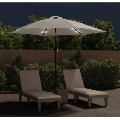 vidaXL LED Schirm mit Ausleger 3m Sandweiß vidaXL LED Schirm mit Ausleger 3m Sandweiß
