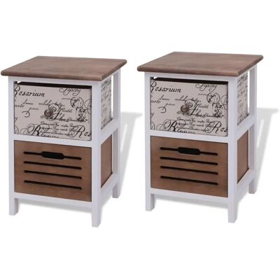 vidaXL Tables de chevet en bois 2 pièces Style rustique - Publicité vidaXL Tables de chevet en bois 2 pièces Style rustique - Publicité