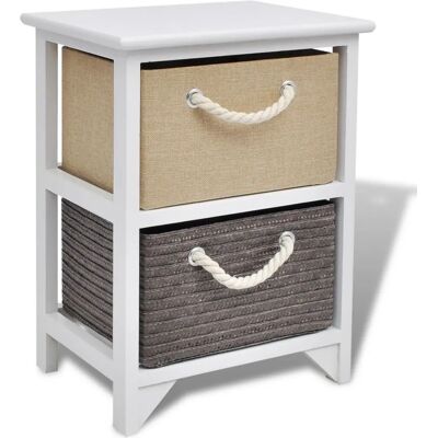 Mesa de noche de madera blanca vidaXL - Mesita de noche Mesa de noche de madera blanca vidaXL - Mesita de noche