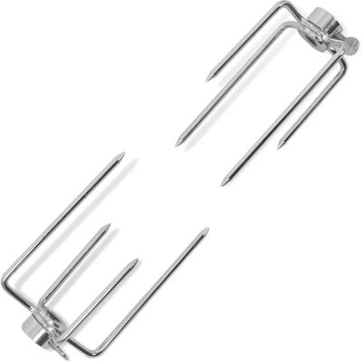 vidaXL Fourchettes pour rotissoire BBQ en acier - BBQ Rotisserie Spit Forks - Publicité vidaXL Fourchettes pour rotissoire BBQ en acier - BBQ Rotisserie Spit Forks - Publicité