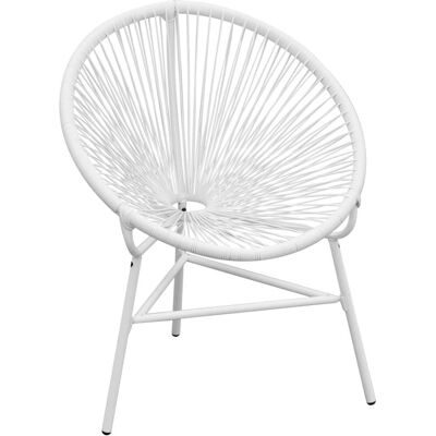 vidaXL - 42072 - Polirattan - Biały - Krzesło ogrodowe vidaXL - 42072 - Polirattan - Biały - Krzesło ogrodowe