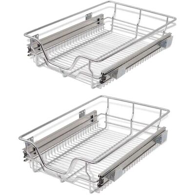 vidaXL 2 Stück Ausziehbare Drahtkörbe Küchenaufbewahrung - Pull-Out Wire Baskets vidaXL 2 Stück Ausziehbare Drahtkörbe Küchenaufbewahrung - Pull-Out Wire Baskets