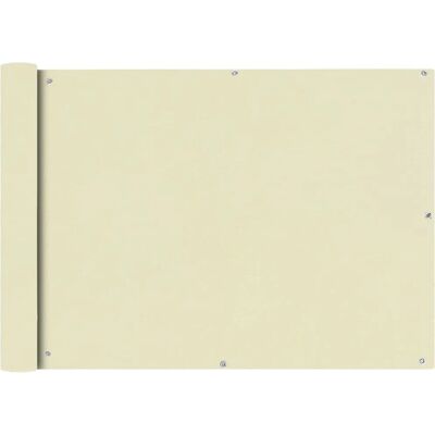 vidaXL Balcony Screen Oxford Fabric 75x600cm Cream - Balcony Privacy Screen vidaXL Balcony Screen Oxford Fabric 75x600cm Cream - Balcony Privacy Screen