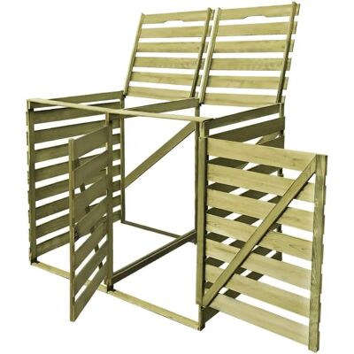 vidaXL Casetta doppio bidoni 240L legno impregnato - Ripostiglio da giardino vidaXL Casetta doppio bidoni 240L legno impregnato - Ripostiglio da giardino