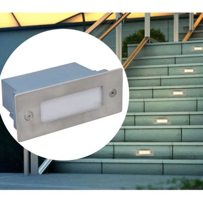 vidaXL LED Einbaustrahler für Treppen - 6 Stück - Silber vidaXL LED Einbaustrahler für Treppen - 6 Stück - Silber