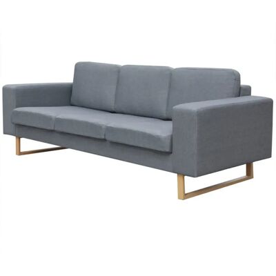 Canapé Gris 3 Places VidaXL - Mobilier Canapé Gris 3 Places VidaXL - Mobilier