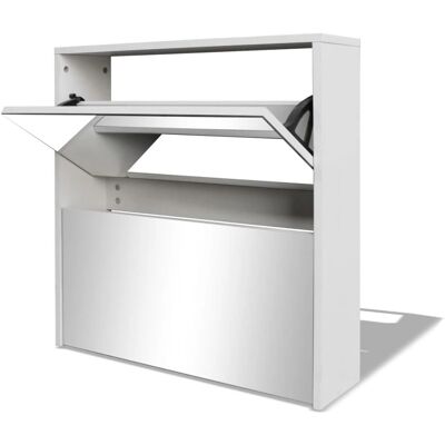 vidaXL 243046 Sko skab - Vægmonteret, 2 skuffer, Hvid, 63x17x67 cm vidaXL 243046 Sko skab - Vægmonteret, 2 skuffer, Hvid, 63x17x67 cm