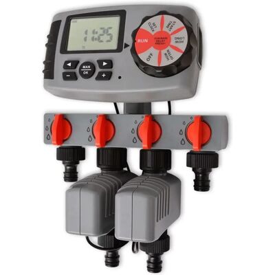 vidaXL Automatischer Bewässerungszeitschalter mit 4 Stationen - Garten vidaXL Automatischer Bewässerungszeitschalter mit 4 Stationen - Garten