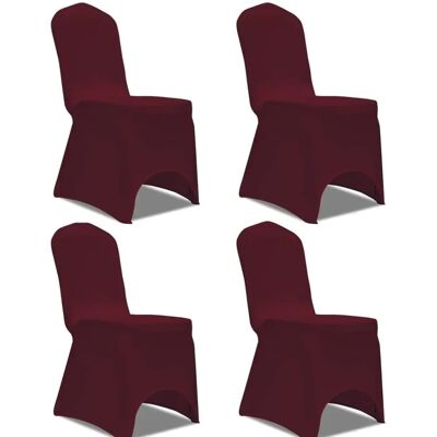 vidaXL Bordeaux Rot Stretch Stuhlbezug 4 Stück - Perfekt für Events vidaXL Bordeaux Rot Stretch Stuhlbezug 4 Stück - Perfekt für Events