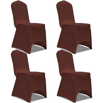 vidaXL 4er Stretch Stuhlhussen Braun Sitzschutz vidaXL 4er Stretch Stuhlhussen Braun Sitzschutz