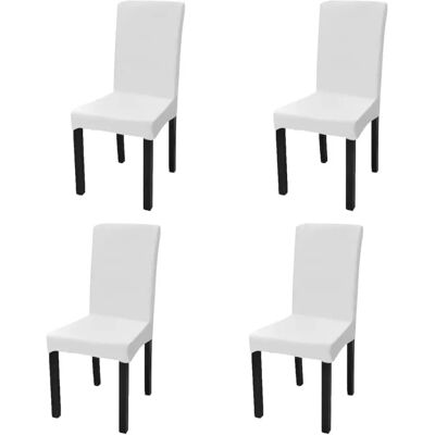 vidaXL Witte stretchstoelhoezen - Set van 4 vidaXL Witte stretchstoelhoezen - Set van 4
