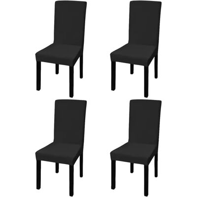 vidaXL Schwarzer Stretch-Stuhlhülle - 4 Stück - Universelle Sitzbezug vidaXL Schwarzer Stretch-Stuhlhülle - 4 Stück - Universelle Sitzbezug