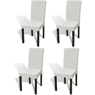 vidaXL 4x Creme Dehnbare Stuhlbezug - Stuhlhusse vidaXL 4x Creme Dehnbare Stuhlbezug - Stuhlhusse