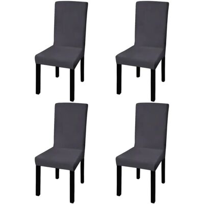 vidaXL Modèle - Housse de chaise extensible - 4 pcs - Anthracite - Publicité vidaXL Modèle - Housse de chaise extensible - 4 pcs - Anthracite - Publicité