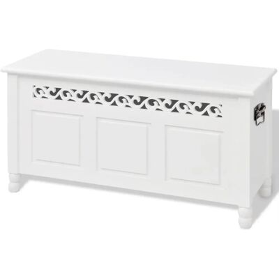 VidaXL 242646 Stauraum-Bank - Barockstil MDF Weiß - Sitz & Aufbewahrung VidaXL 242646 Stauraum-Bank - Barockstil MDF Weiß - Sitz & Aufbewahrung