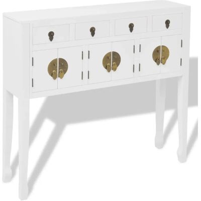 vidaXL Awo66452 Weiße Massivholz Sideboard - Chinesischer Stil vidaXL Awo66452 Weiße Massivholz Sideboard - Chinesischer Stil