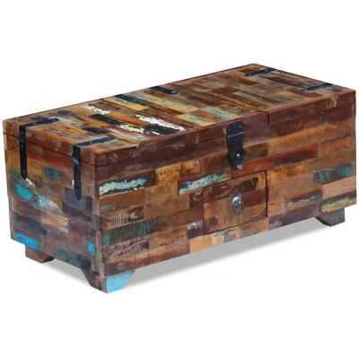 Mesa de café de madera reciclada vidaXL con almacenamiento - 80x40x35 cm Mesa de café de madera reciclada vidaXL con almacenamiento - 80x40x35 cm