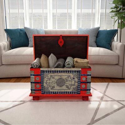 vidaXL Aufbewahrungskiste Rot Mango Holz 80x40x45cm - Aufbewahrungskiste vidaXL Aufbewahrungskiste Rot Mango Holz 80x40x45cm - Aufbewahrungskiste