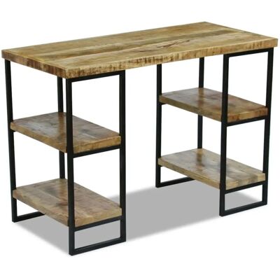 vidaXL 243333 Schreibtisch - Mangoholz - 110x50x76cm - 4 Regale - Bürotisch vidaXL 243333 Schreibtisch - Mangoholz - 110x50x76cm - 4 Regale - Bürotisch