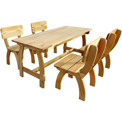 VidaXL Gartenmöbel-Set - Langlebiges Kiefernholz - 4 Stühle & 1 Tisch VidaXL Gartenmöbel-Set - Langlebiges Kiefernholz - 4 Stühle & 1 Tisch