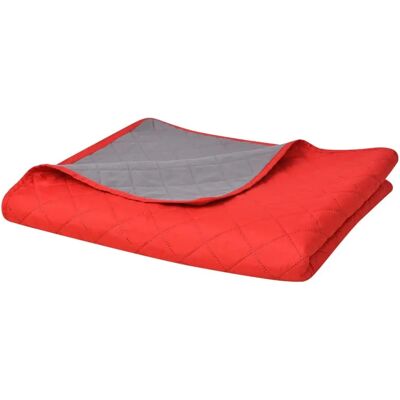 Housse de lit VidaXL - Rouge, Gris, Multicolore - Matelassée, Double face - 220x240 cm - Publicité Housse de lit VidaXL - Rouge, Gris, Multicolore - Matelassée, Double face - 220x240 cm - Publicité