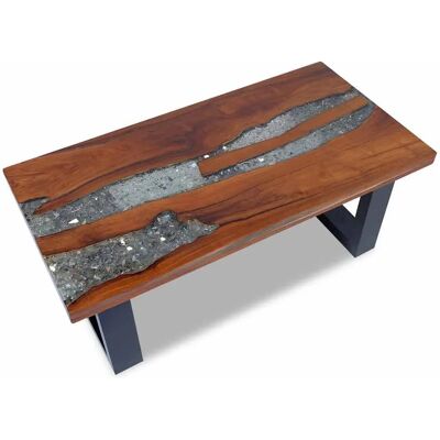 vidaXL Kaffeetisch Teak Harz 100x50cm - Beistelltisch vidaXL Kaffeetisch Teak Harz 100x50cm - Beistelltisch