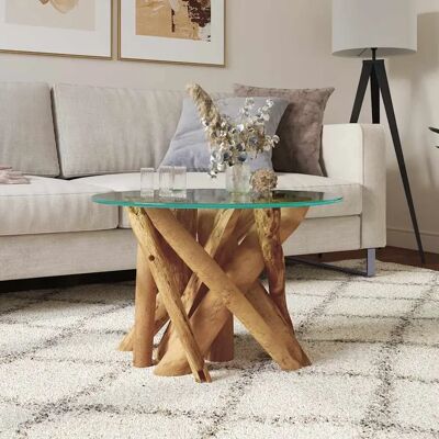 vidaXL 243473 Massiv Teak Couchtisch - Rustikaler Naturstil vidaXL 243473 Massiv Teak Couchtisch - Rustikaler Naturstil