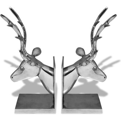vidaXL Deer Bookends - Bookends, Silver, 2 pcs vidaXL Deer Bookends - Bookends, Silver, 2 pcs