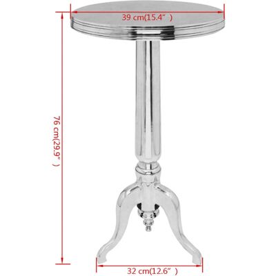 vidaXL Awo60871 - Runder Aluminium Beistelltisch - Silber - Beistelltisch vidaXL Awo60871 - Runder Aluminium Beistelltisch - Silber - Beistelltisch