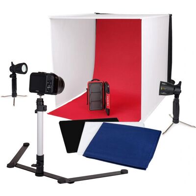 Caruba Tragbares Fotostudio mit LED-Leuchten 40x40x40cm - Studioausrüstung Caruba Tragbares Fotostudio mit LED-Leuchten 40x40x40cm - Studioausrüstung