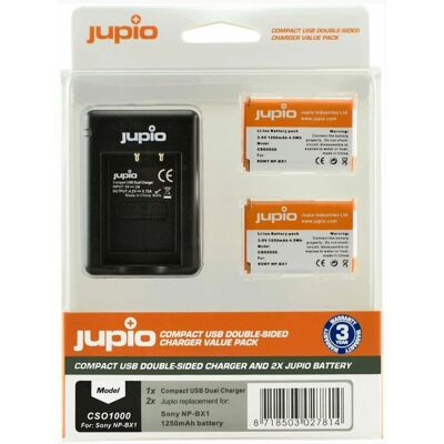 Jupio - CSO1000 - 2x NP-BX1 - USB nabíječka - Bateriový set Jupio - CSO1000 - 2x NP-BX1 - USB nabíječka - Bateriový set