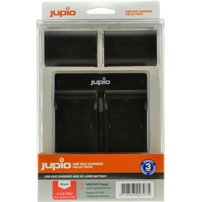 Jupio LP-E6 Camera Battery - Set of 2 with USB Charger Jupio LP-E6 Camera Battery - Set of 2 with USB Charger