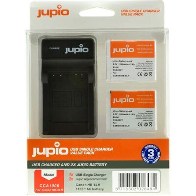 Jupio Kameraakkupaket 2x NB-6LH & USB-Ladegerät Jupio Kameraakkupaket 2x NB-6LH & USB-Ladegerät