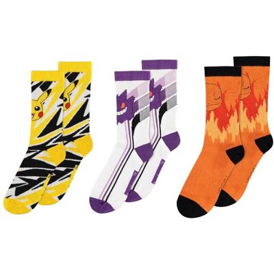 Pack de 3 paires de chaussettes Pokémon Difuzed - EU 39-42 - Publicité Pack de 3 paires de chaussettes Pokémon Difuzed - EU 39-42 - Publicité