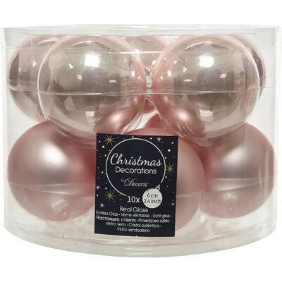 MAGIEDINATALE Set di 10 palline di vetro rosa per Natale MAGIEDINATALE Set di 10 palline di vetro rosa per Natale