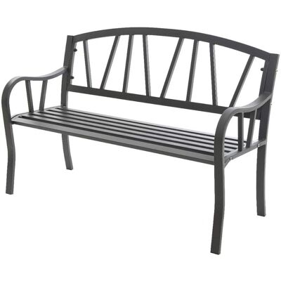 Bigbuy Home Panchina con Schienale Ferro Antracite - Panchina Bigbuy Home Panchina con Schienale Ferro Antracite - Panchina