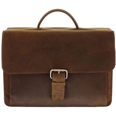 Plevier Newton Rundleer Aktentasche - 15,6" Braun Plevier Newton Rundleer Aktentasche - 15,6" Braun