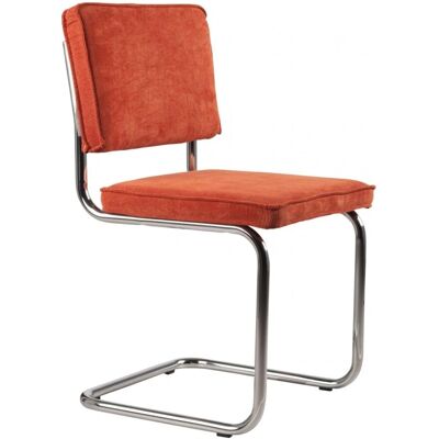 Silla Ridge Rib de Zuiver - Juego de 2 - Tela Naranja - Comedor y Reuniones Silla Ridge Rib de Zuiver - Juego de 2 - Tela Naranja - Comedor y Reuniones