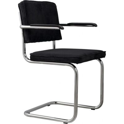 Silla de brazos Zuiver Ridge - Negra - Estilo contemporáneo de los años 60 Silla de brazos Zuiver Ridge - Negra - Estilo contemporáneo de los años 60