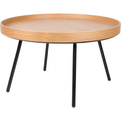 Zuiver Eichen Tablett Couchtisch - Rund, Mobil, 78cm Zuiver Eichen Tablett Couchtisch - Rund, Mobil, 78cm