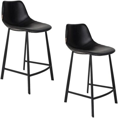 Dutchbone Franky - 2 Vintage Barhocker - Schwarz Dutchbone Franky - 2 Vintage Barhocker - Schwarz