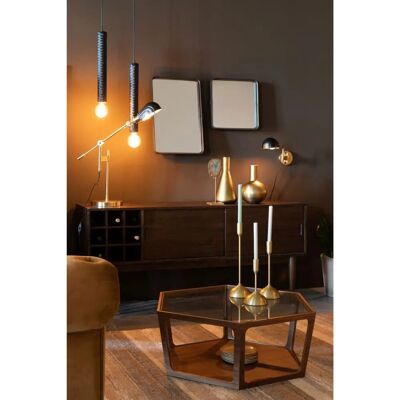 Dutchbone Sita Walnuss Sechseckige Couchtisch - Beistelltisch Dutchbone Sita Walnuss Sechseckige Couchtisch - Beistelltisch
