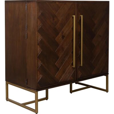 Dutchbone Credenza - Art Deco Akazie Chevron - Braun - Credenza/Sideboard/Wine Cabinet Dutchbone Credenza - Art Deco Akazie Chevron - Braun - Credenza/Sideboard/Wine Cabinet