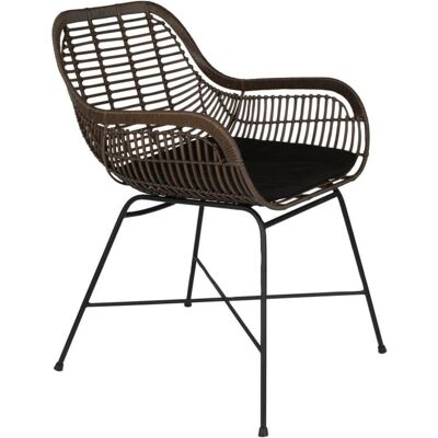 Silla de Jardín Dutchbone Cantik - Ratán Marrón - Estructura de Metal Negra Silla de Jardín Dutchbone Cantik - Ratán Marrón - Estructura de Metal Negra