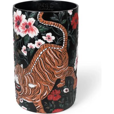 Bold Monkey Vase - Handbemalter Tiger - Exquisites Dekor Bold Monkey Vase - Handbemalter Tiger - Exquisites Dekor