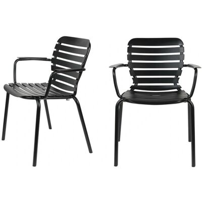 Zuiver Vondel - Set aus 2 schwarzen Gartenstühlen aus Aluminium Zuiver Vondel - Set aus 2 schwarzen Gartenstühlen aus Aluminium
